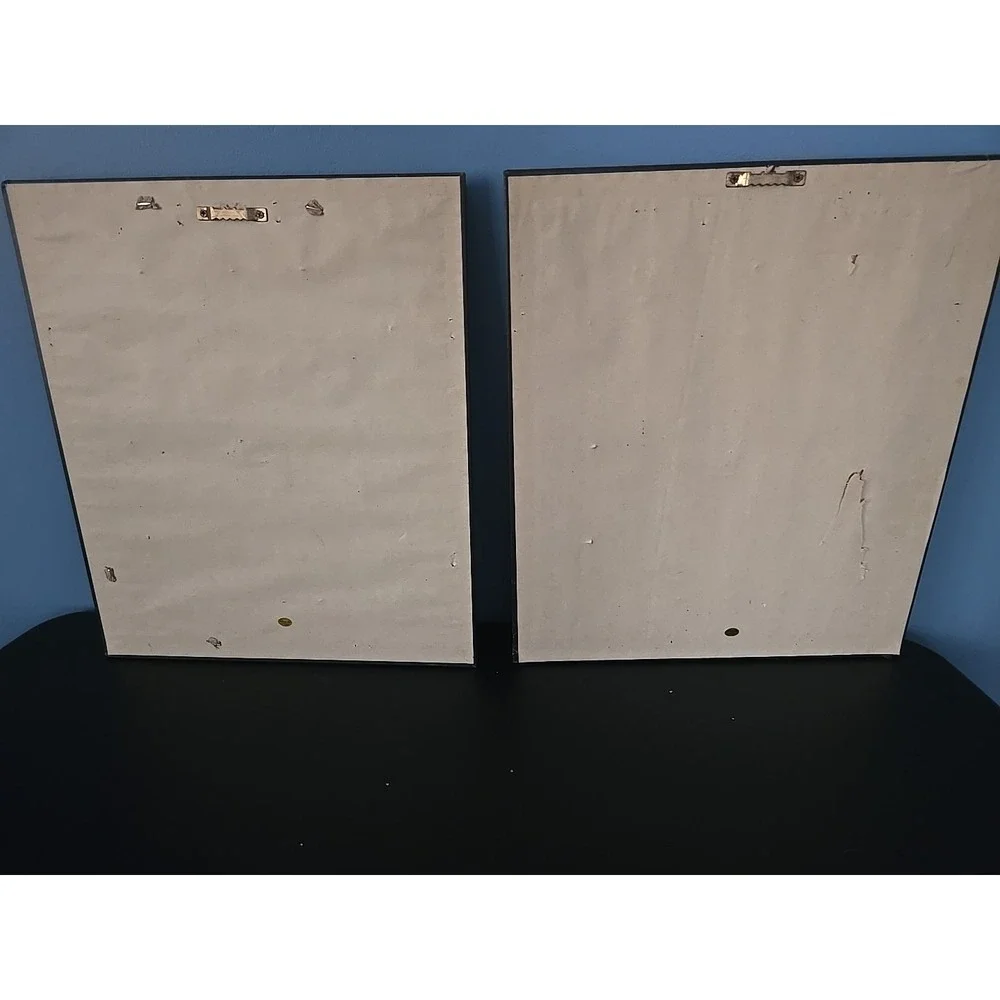 Vtg Bathroom Framed Pictures Tub and Sink Set of 2 Ornate Wall Art Gallery